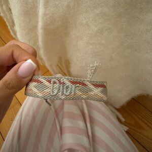 Dior Beige and Red Braided Bracelet